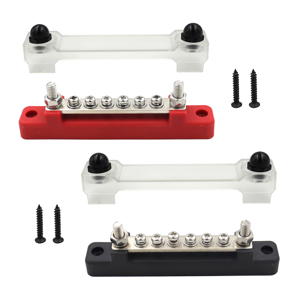Bornier de voiture barre de Bus négatif 12V, bloc de Distribution d'énergie M8 Termianl Bus pour automobile bateau système solaire noir rouge