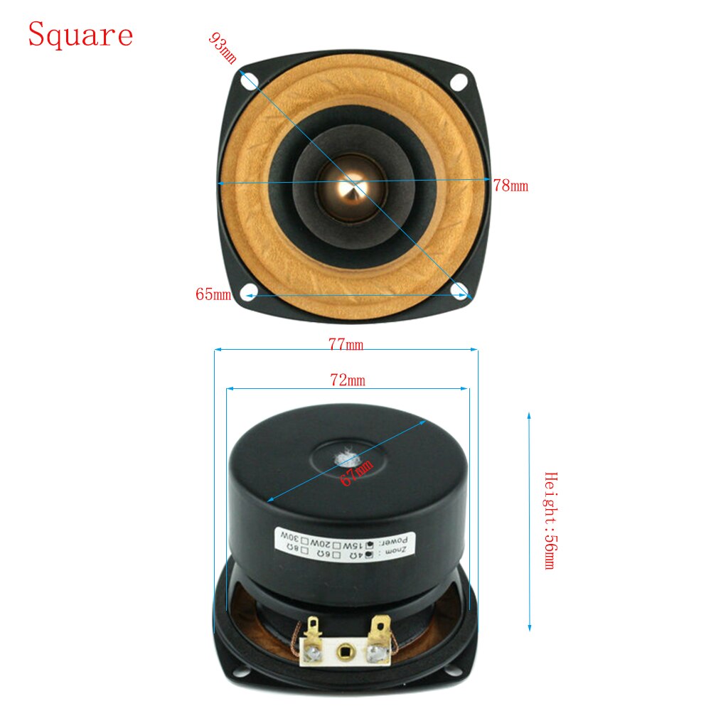 3 Inch Full Range Mid High Woofer Speaker Tweeter HIFI Unit Subwoofer For Home Loudspeaker DIY on 2PCS