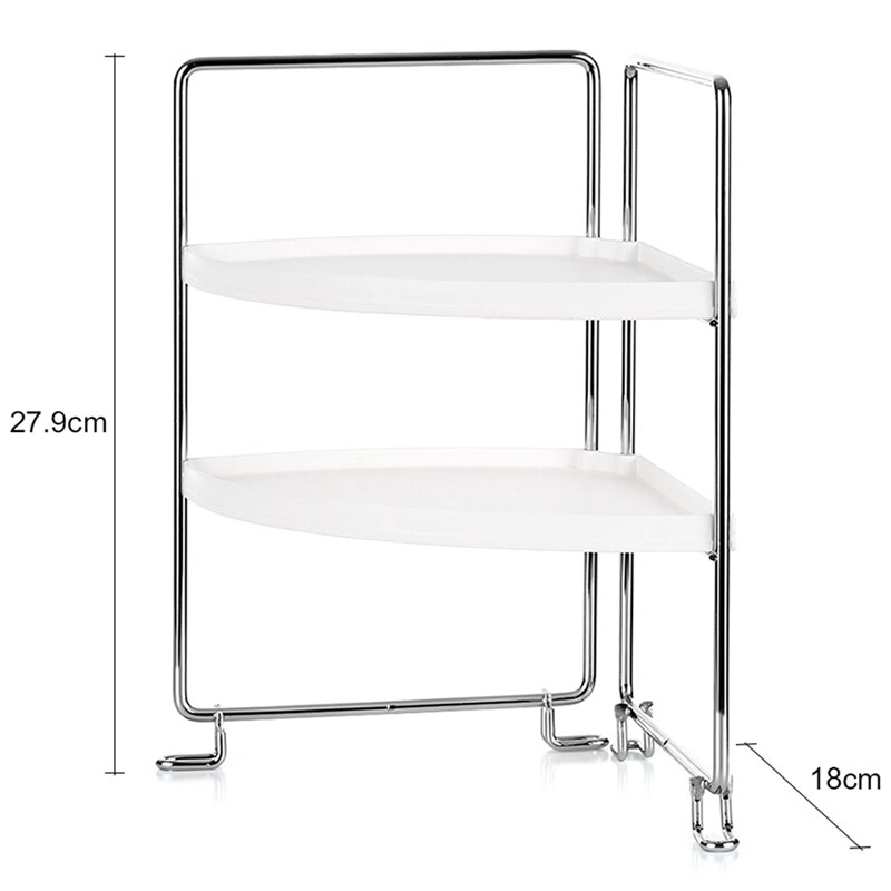 2-Tier Angolo Freestanding Rack di Stoccaggio Impilabile Organizzatore Scaffale per Cucina Bagno Piano di Lavoro di Archiviazione Mobile Del Basamento della Mensola
