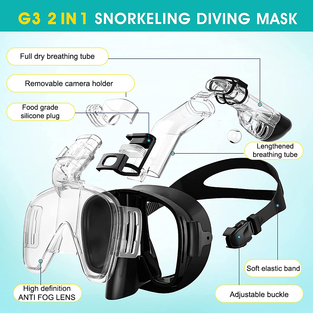 Onderwater snorkelen half gezicht gezicht kinderen zwemmasker set duiken ademhalingsmaskers anti-condens veilige ademhaling voor volwassenen