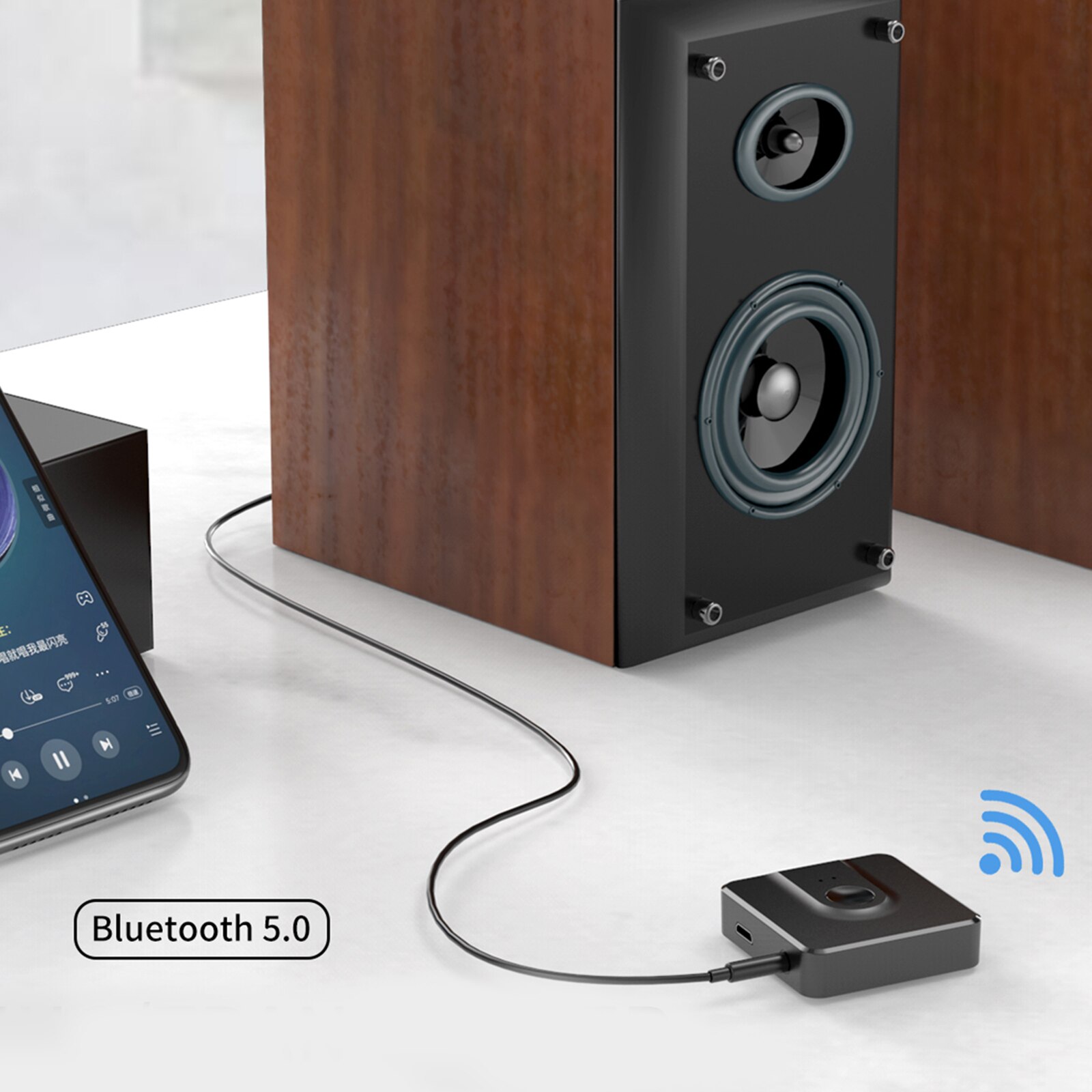 Bluetooth 5.0 Transmitter and Receiver, 2 in 1 Adapter for TV Home Stereo System, Upgrade the Bluetooth function