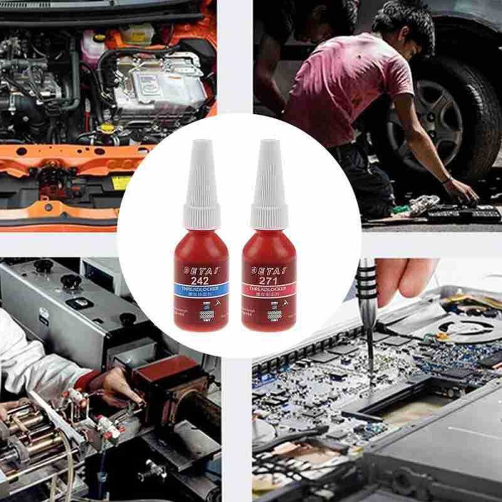10ml 271 Screw Glue Bottle Fast Curing Blue Agent Thread Locker Leakproof Sealing Home Portable Anaerobic Adhesive High Strength