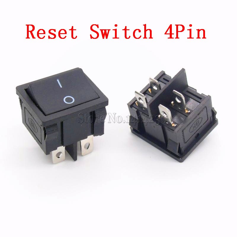 KCD5 21x24mm 21*24mm Rocker Switches Kit 4 Pin 6Pin 2 Position 3 Position 6A/12A 250VAC ON-OFF ON-OFF-ON: 4Pin Reset