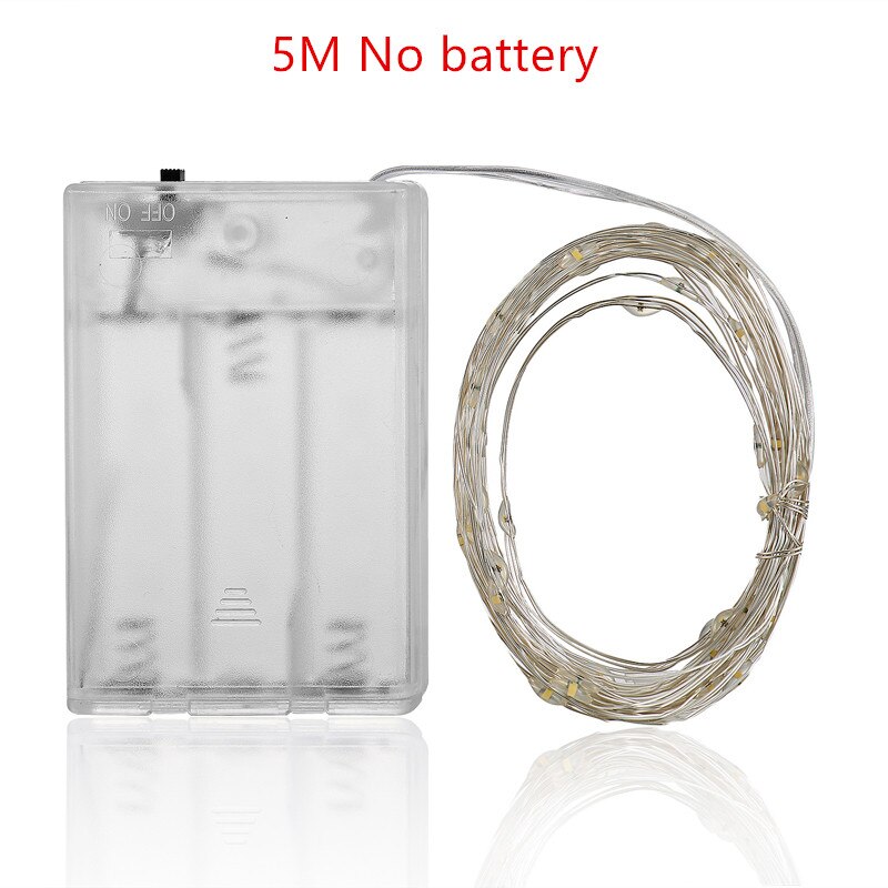 3M 5M 10M LED String Lights 3*AA Battery Operated Waterproof Fairy LED Christmas Lights For Party Wedding Decoration: 5M / Warm white