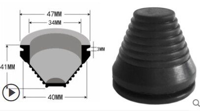 1pcs Rubber cable hole cover grommet gasket Black tapered Electric box inlet outlet Seal ring Dust plug Wire holder protector: 40mm