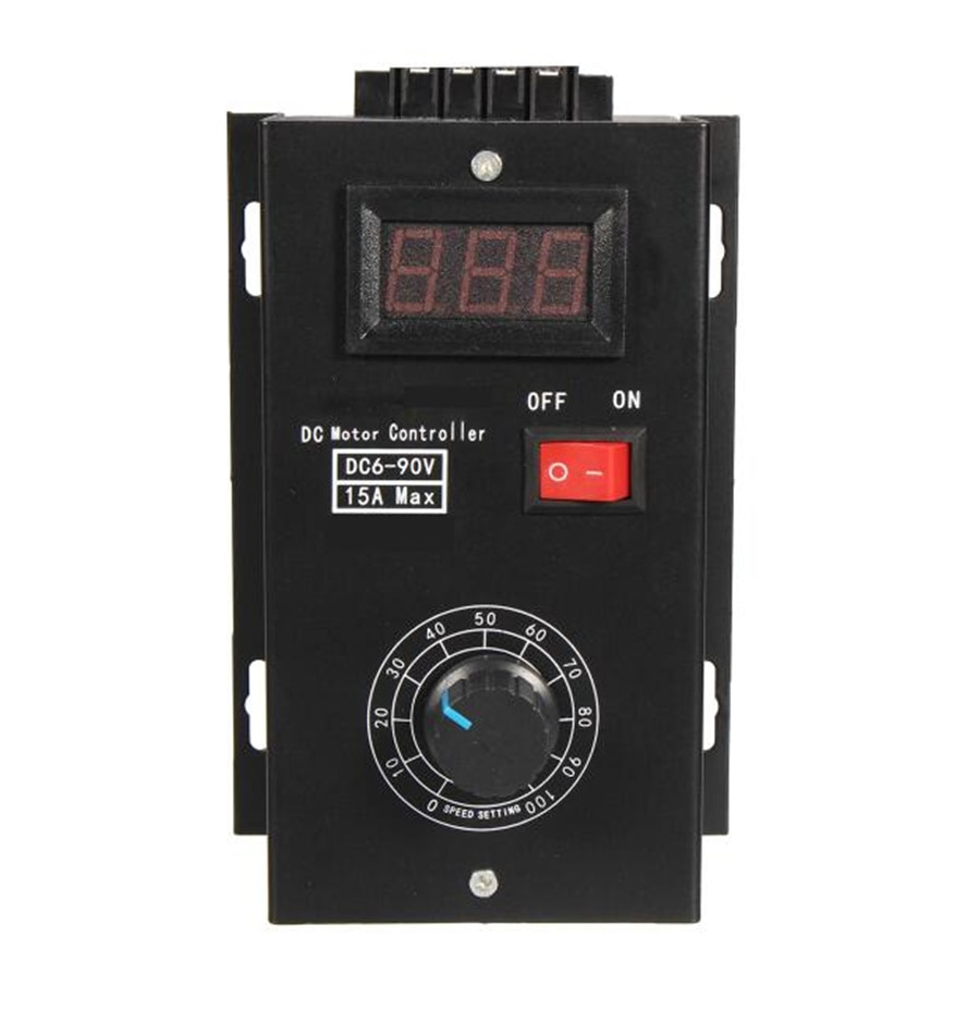 DC 6-90V PWM DC Motor Speed Controller Regler PLC 15A Gouverneur Volt Display