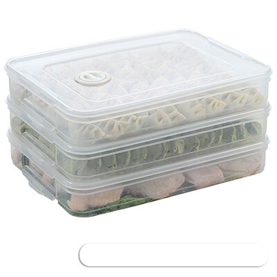 dumpling oppbevaringsboks plast kjøleskap frisk-holde 2-4 etterslep bærbar stabelbar dumpling container holder organizer: 5