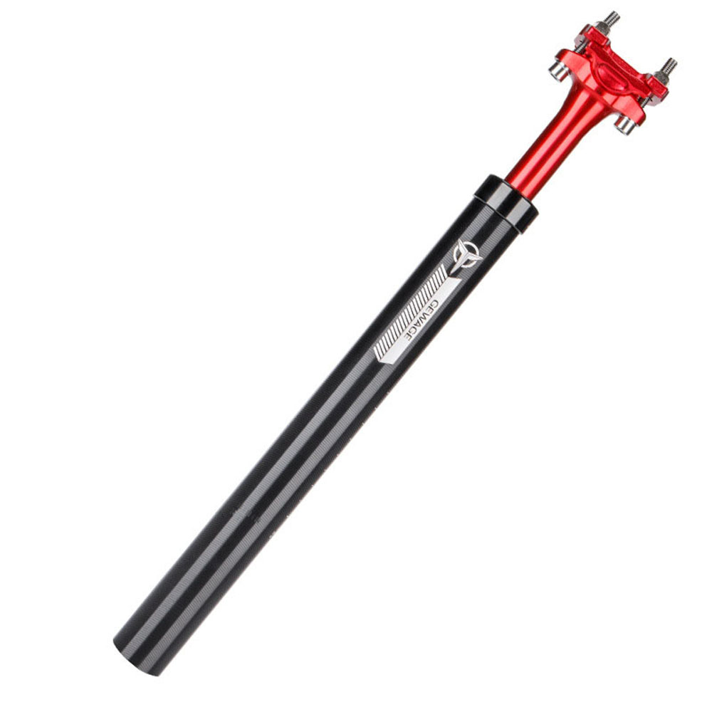 MTB Suspension Telescopic Seatpost Tube Aluminum Alloy Bicycle Shock Absorber Seat Pole 31.6x350mm /27.2x350mm Bike Seat Post: Red  27.2mm