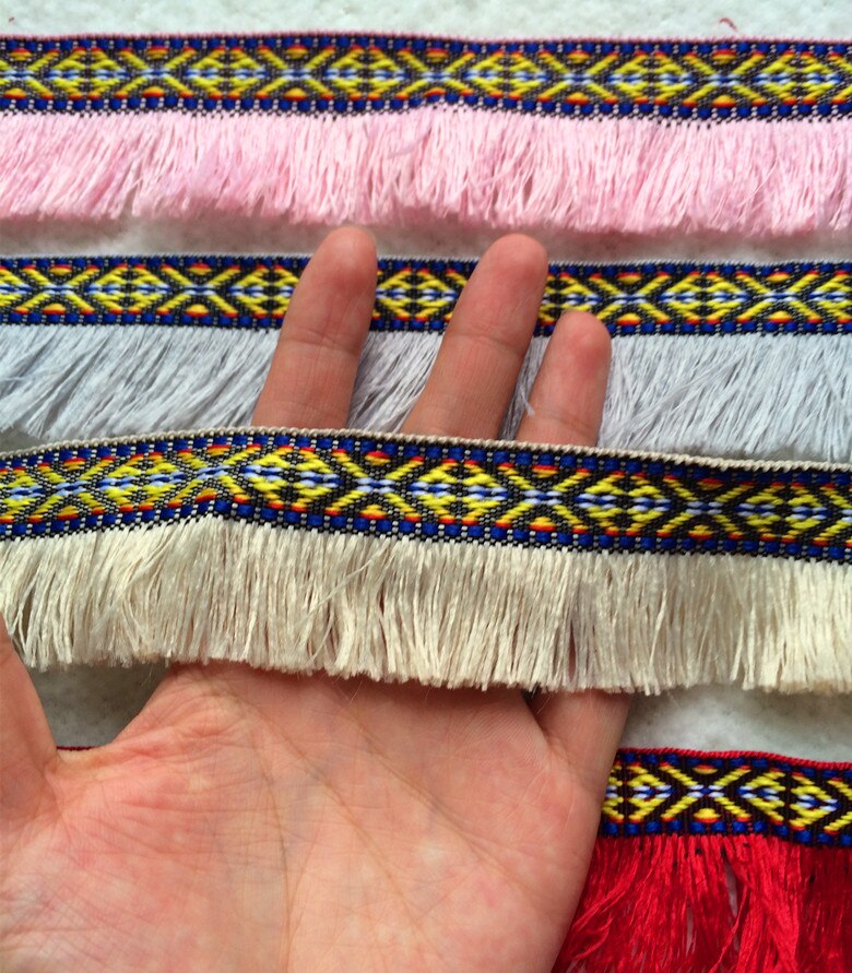 10 Yard/Lotto Nappe e Frange Nazione Lace Trim Nastro Per Cucire Vestito Latino Fase Indumento Tenda Accessori FAI DA TE 3.8 cm SM381