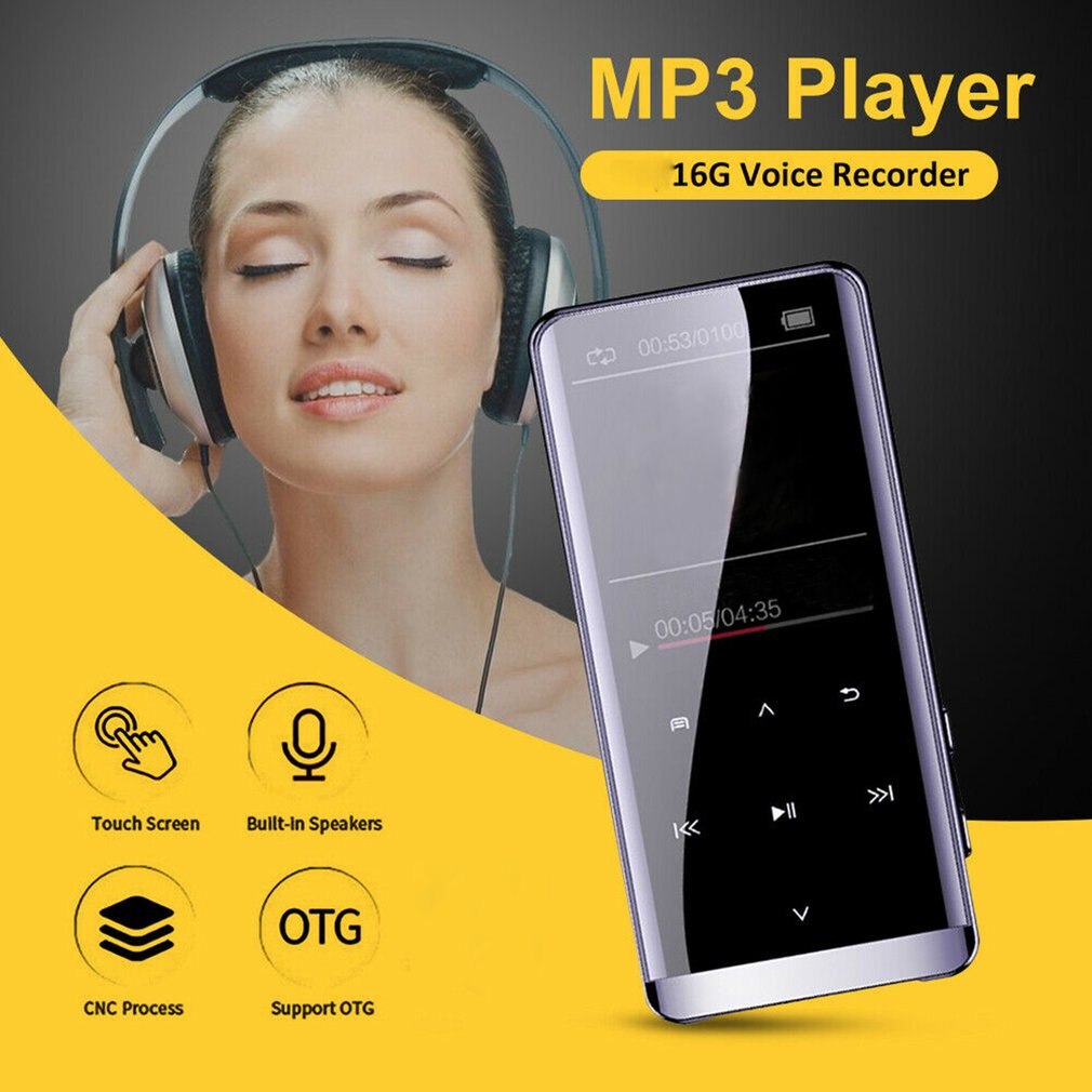 MP3 Lettore Bluetooth 16 GB FM Radio HiFi MP4 Musikspieler mit 800mA Batterie/OTG Registratore MP3 del Giocatore di Musica