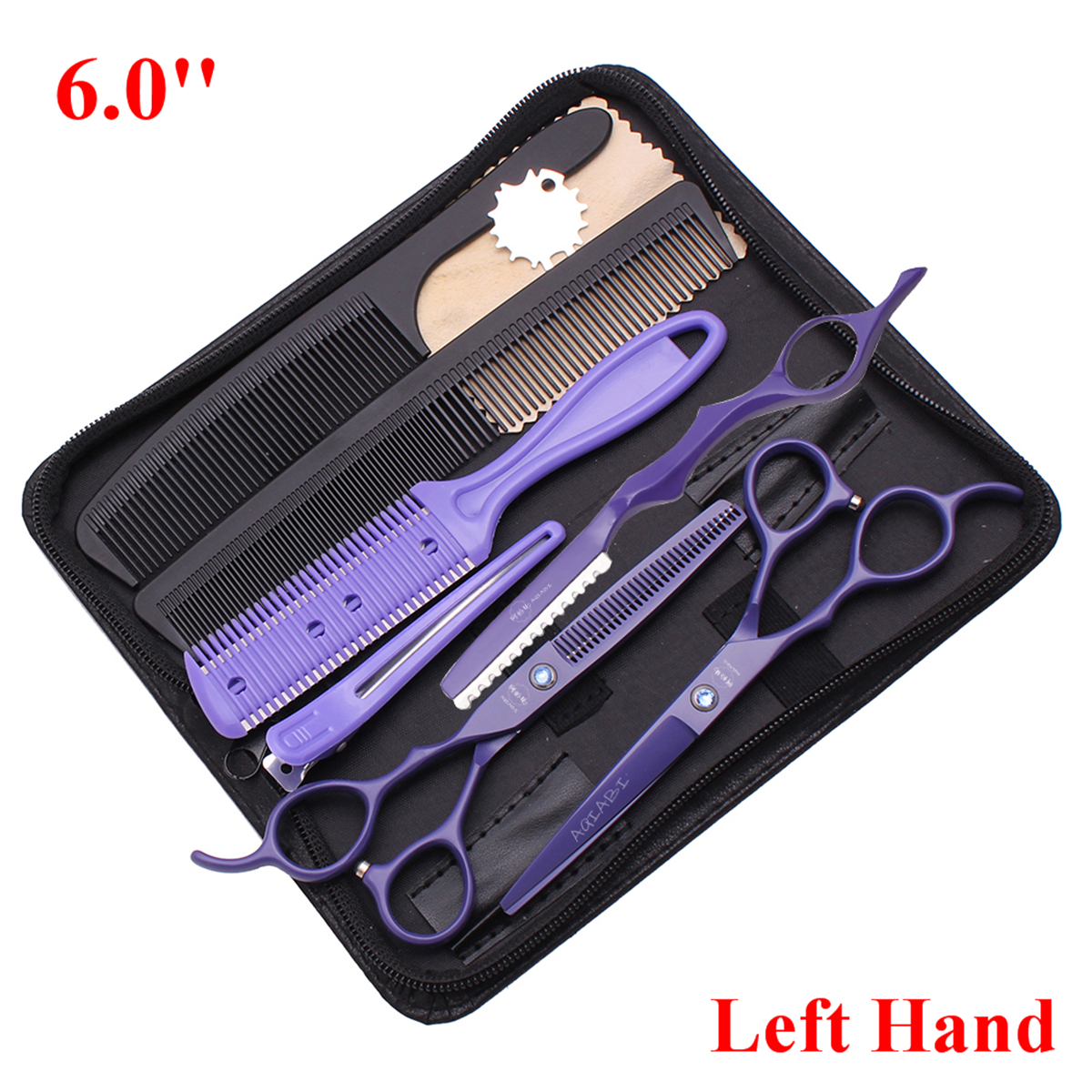 Ciseaux de coiffure professionnels pour cheveux, 6.0 pouces, main gauche, ciseaux de coupe, Salon de coiffure, maison, japon, acier, directe, A8001