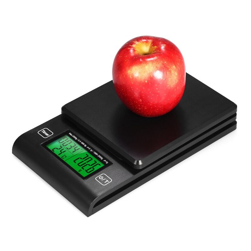 Digital Coffee Scale Multi-Function Kitchen Food Scale With Timer Temperature Probe Lcd Monitor 2000G / 1G