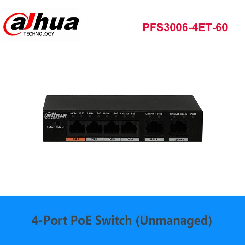 Dahua 4-Port PoE Switch (Unmanaged) PFS3006-4ET-60