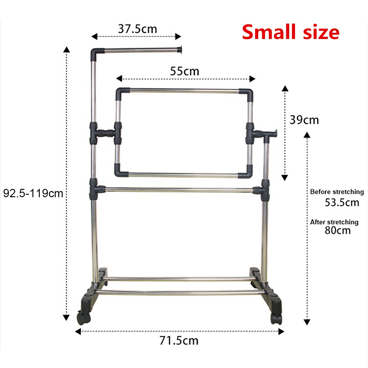 Stainless Steel Cross Stitch Frame tool Adjustable Chinese Cross Stitch Embroidery Floor Stand & Clothes Hanger stand Household: S size