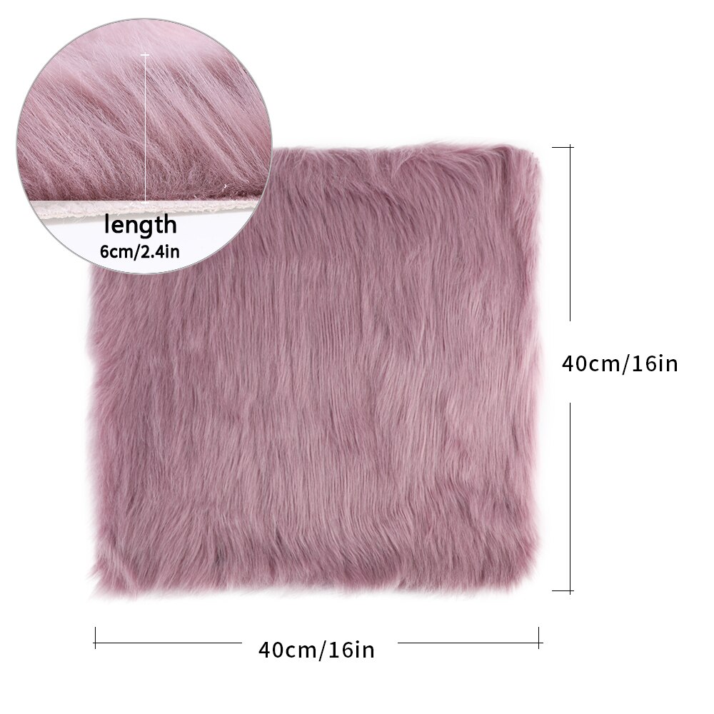 Faux peau de mouton chaise couverture multicolore poilu laine tapis coussin de siège longue peau fourrure plaine moelleux petits tapis lavable