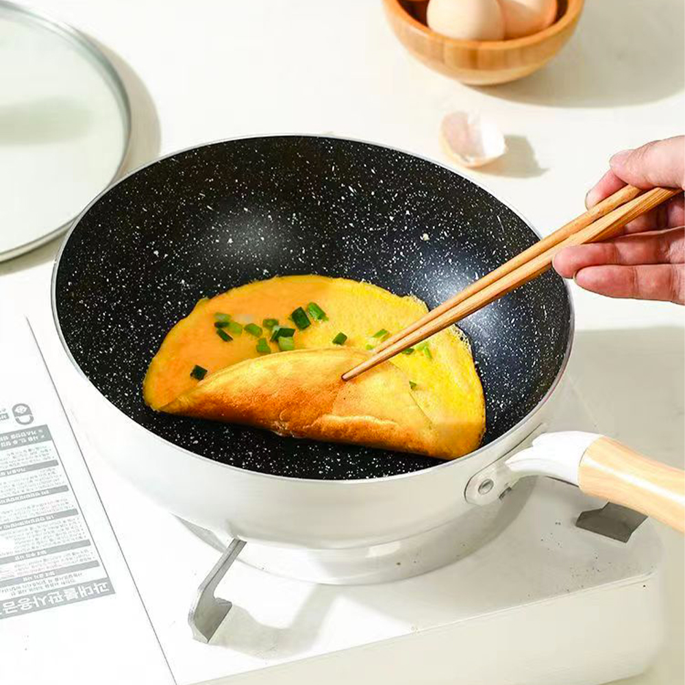 Non-stick Wok Koekenpan Verdiepen Ei Steak Koekenpan 28 Cm Thuis Inductie Fornuis Gasfornuis Steelpan Kookpot keuken Kookgerei