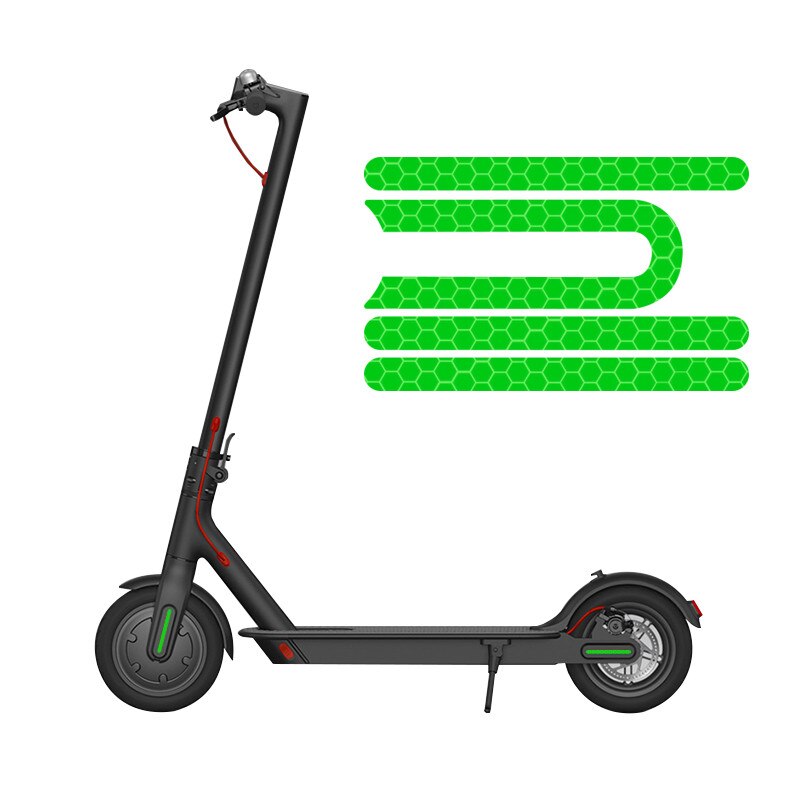 Voor Xiaomi M365 Reflecterende Scooter Sticker Reflecteren Licht Stickers Paster Decals Night Veiligheidswaarschuwing Sticker: green