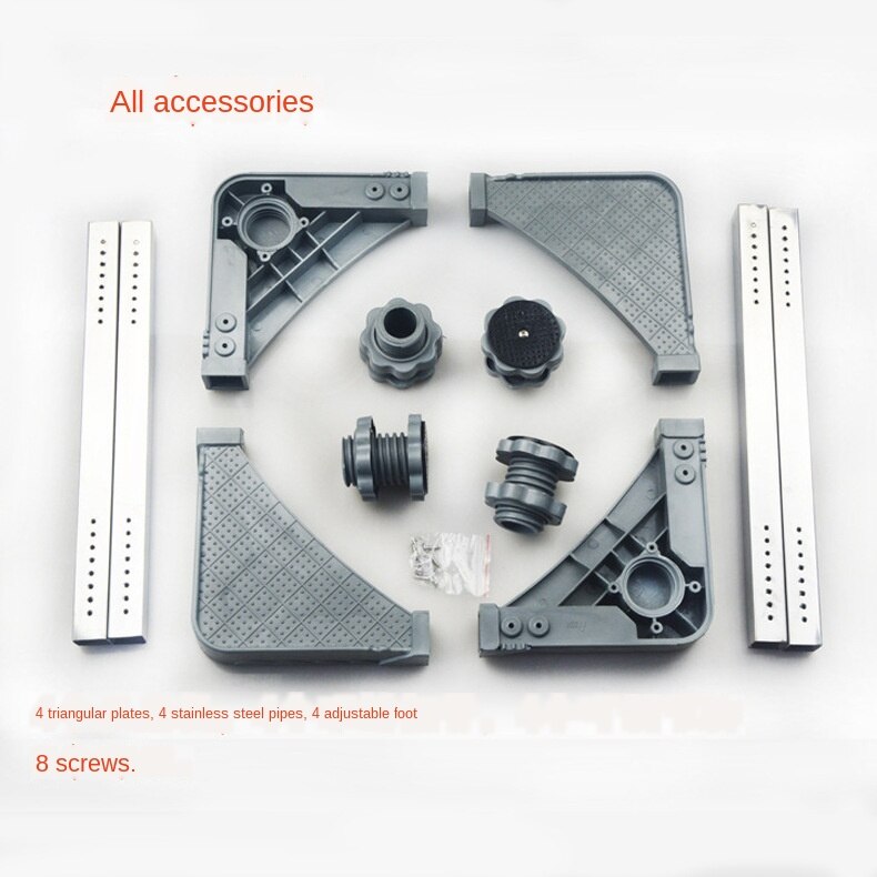 Universal Washing Machine Base with Pulley Brake Lifting Stainless Steel Washing Machine Refrigerator Mobile Base Bracket