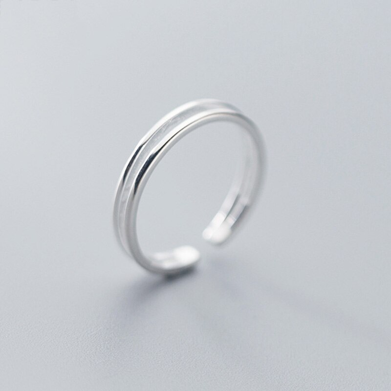 INZATT, anillo ajustable de plata geométrica Real 925% para mujer a la , joyería fina minimalista para , bonitos accesorios de: Default Title