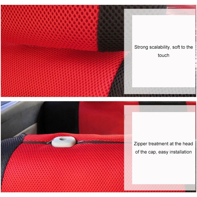 O Shi Auto Bekleding Sandwich Mesh Ademend Materiaal Vier Seizoenen Universele Vijf-Zits Auto Stoelhoezen Pad Voor de Meeste Auto 'S