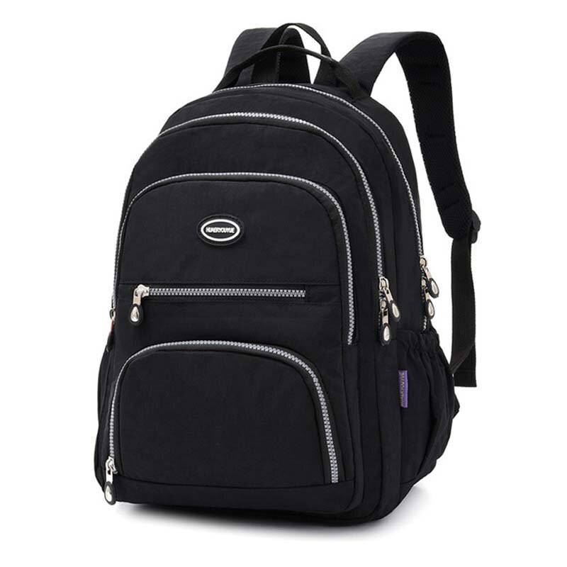Zaino in Nylon moda donna femminile borsa multi-livello di grande capacità Campus Student School borsa impermeabile Mochila per ragazze Sac: Black