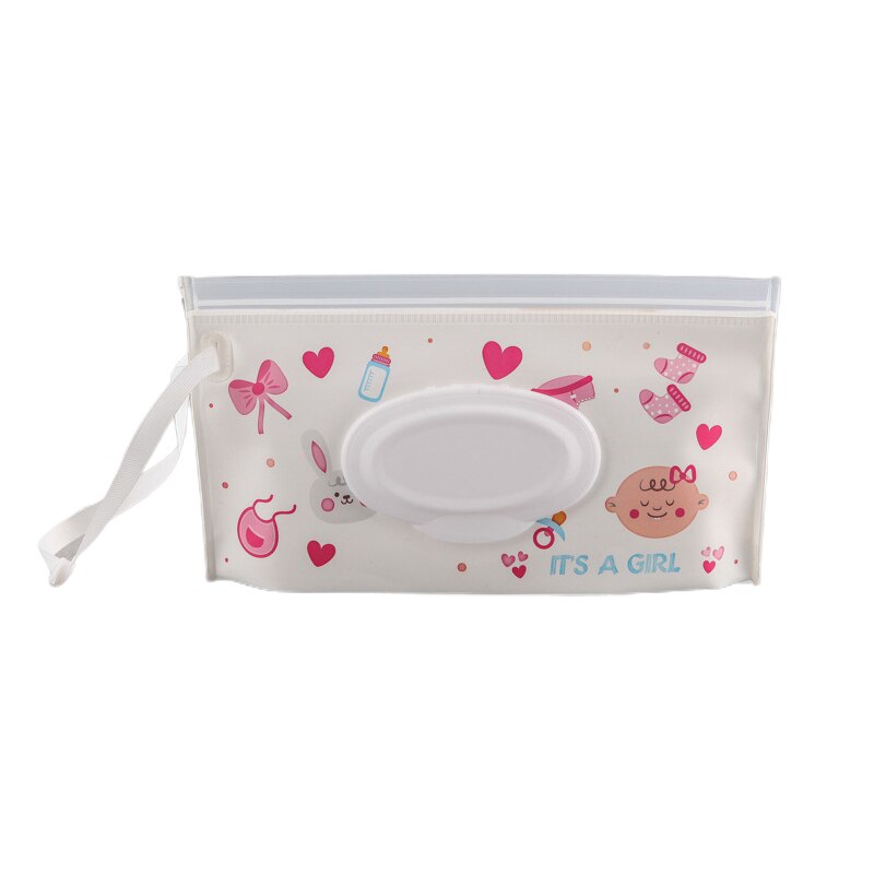 Boîte de lingettes pour bébé, sac de transport de lingettes de nettoyage, bouton-pression rabattable imprimé à la , boîte de rangement de lingettes humides réutilisables: 06