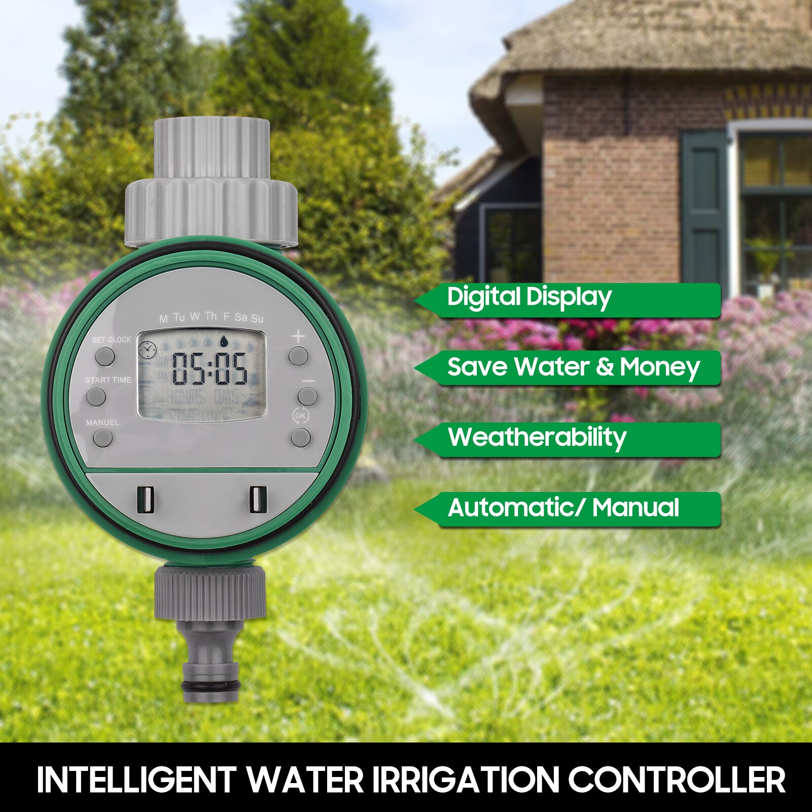 Digital Automatic Watering Timer Programmed Garden Irrigation Timer Battery Operated Intelligent Water Irrigation Controller