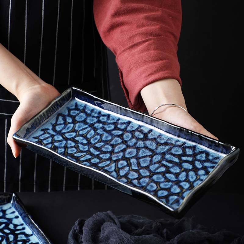 Oven Keramische Vierkante Plaat Taart Plaat Westerse Steak Plaat Lade Rechthoekige Plaat Sushi Plaat Sashimi Plaat Dessertbord