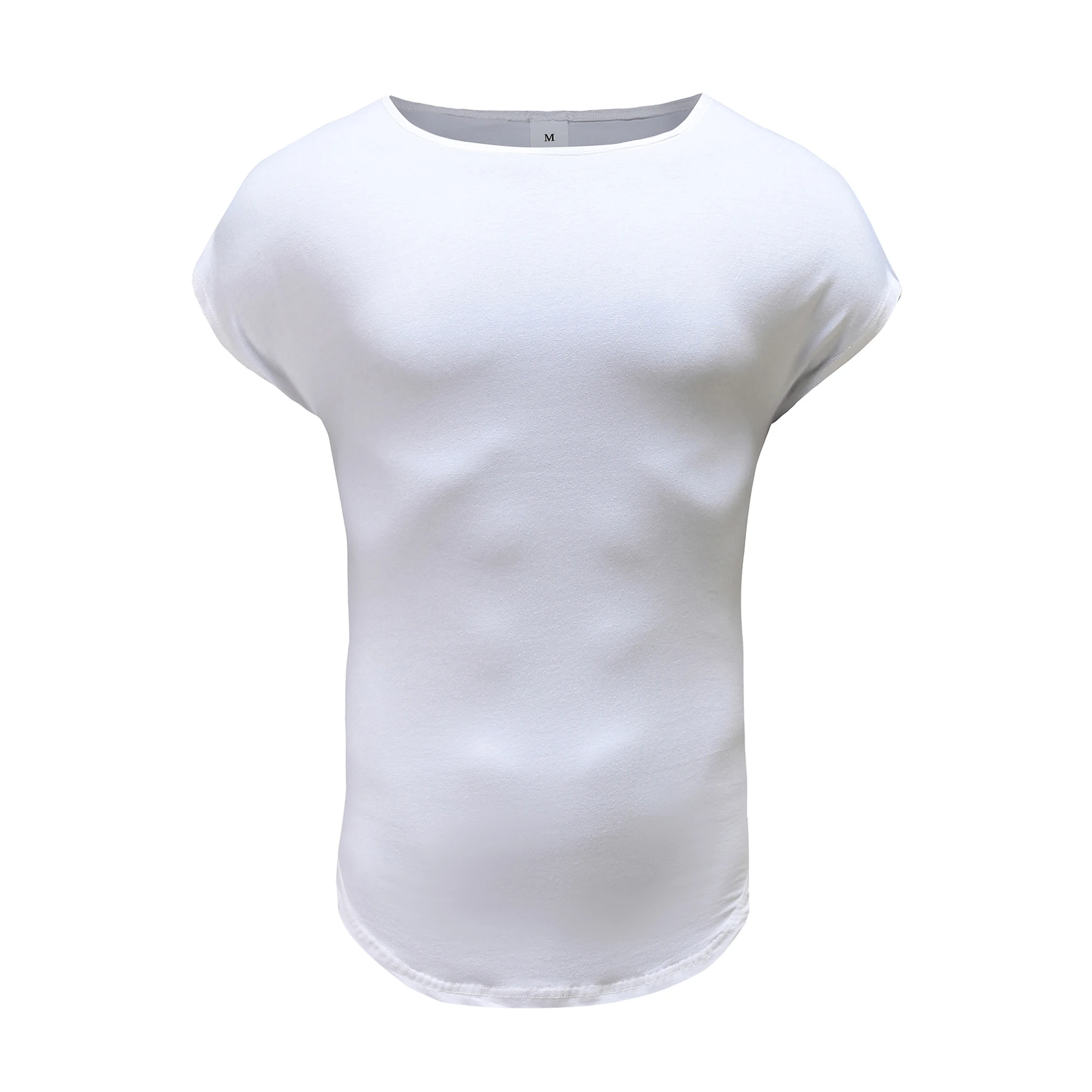 Enfärgade fitnesskläder herr casual hiphop bomullsvästar slim fit ärmlösa andningsbara skjortor gym bodybuilding muskeltröjor: M / Vit