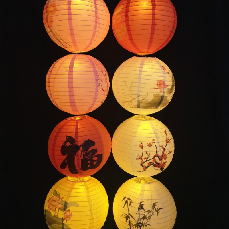 12inch 30cm Chinese Round Retro Paper Lantern Birthday Wedding Party Decor Craft DIY Creavtive Home Decoration Accessories