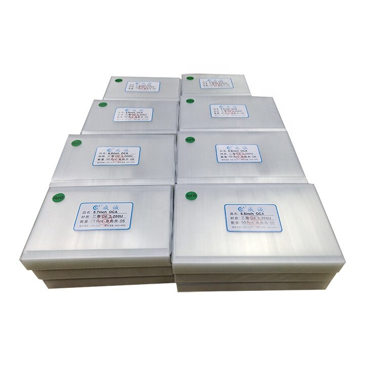 50pcs/lot 250um 4.9-60 inch OCA glue film Adhesive Sticker for samsung for iphone x xr 6p 8p 6 7 8 11 pro