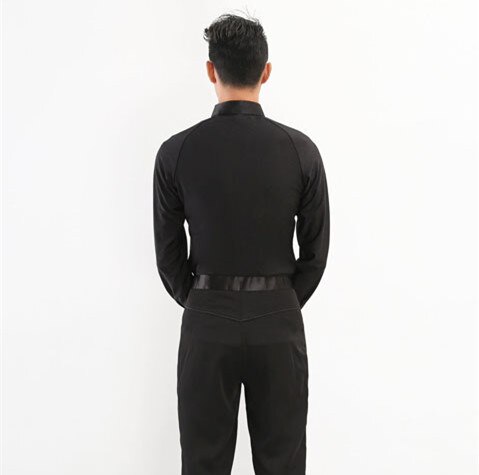 Camisetas de práctica de baile latino para hombres adultos, ropa de baile latino, Vals, baile de salón, ropa de rendimiento, camisas de hombre latino,