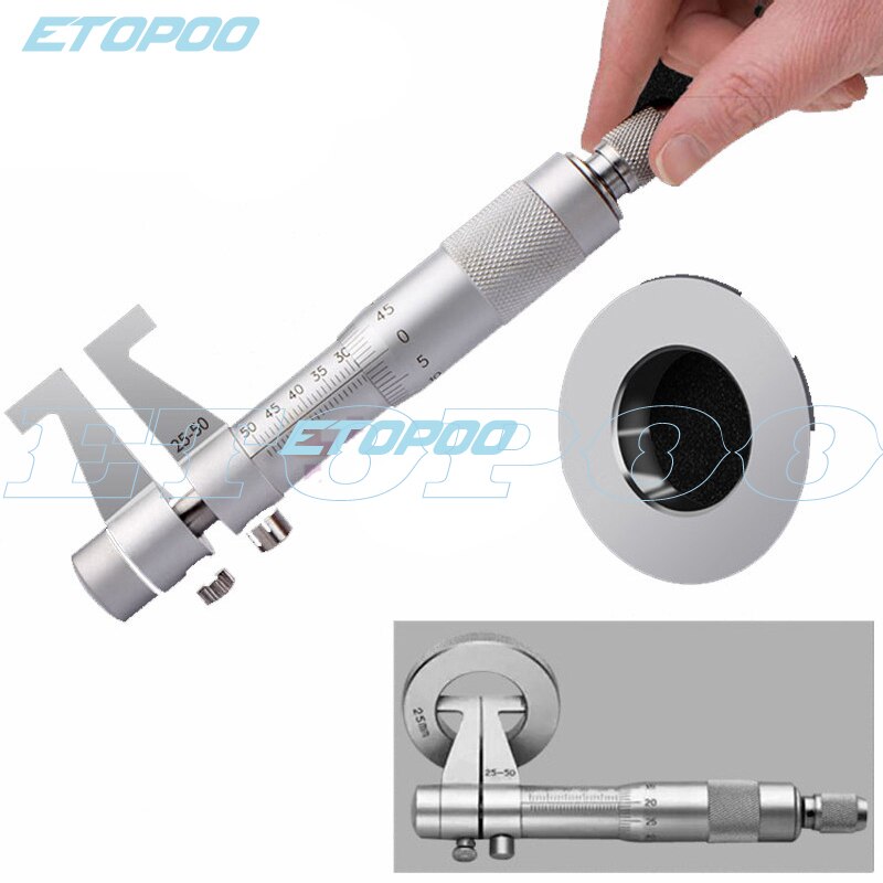 Inside Micrometer Hole Bore Internal Diameter Gage Gauge 25-50mm Range 0.01mm Accuracy Measure Caliper Gauge