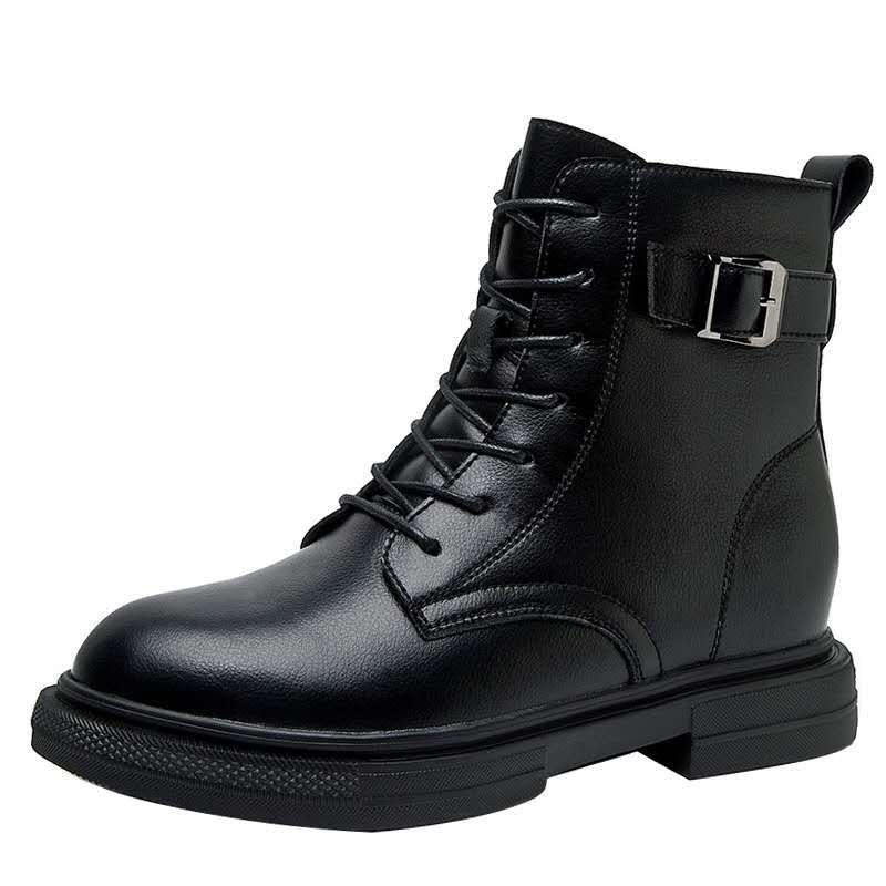 Femmes poche botte dames bottines femme boucle sangle noir grosse semelle pochette bottines femme plate-forme chaussure C330: 6