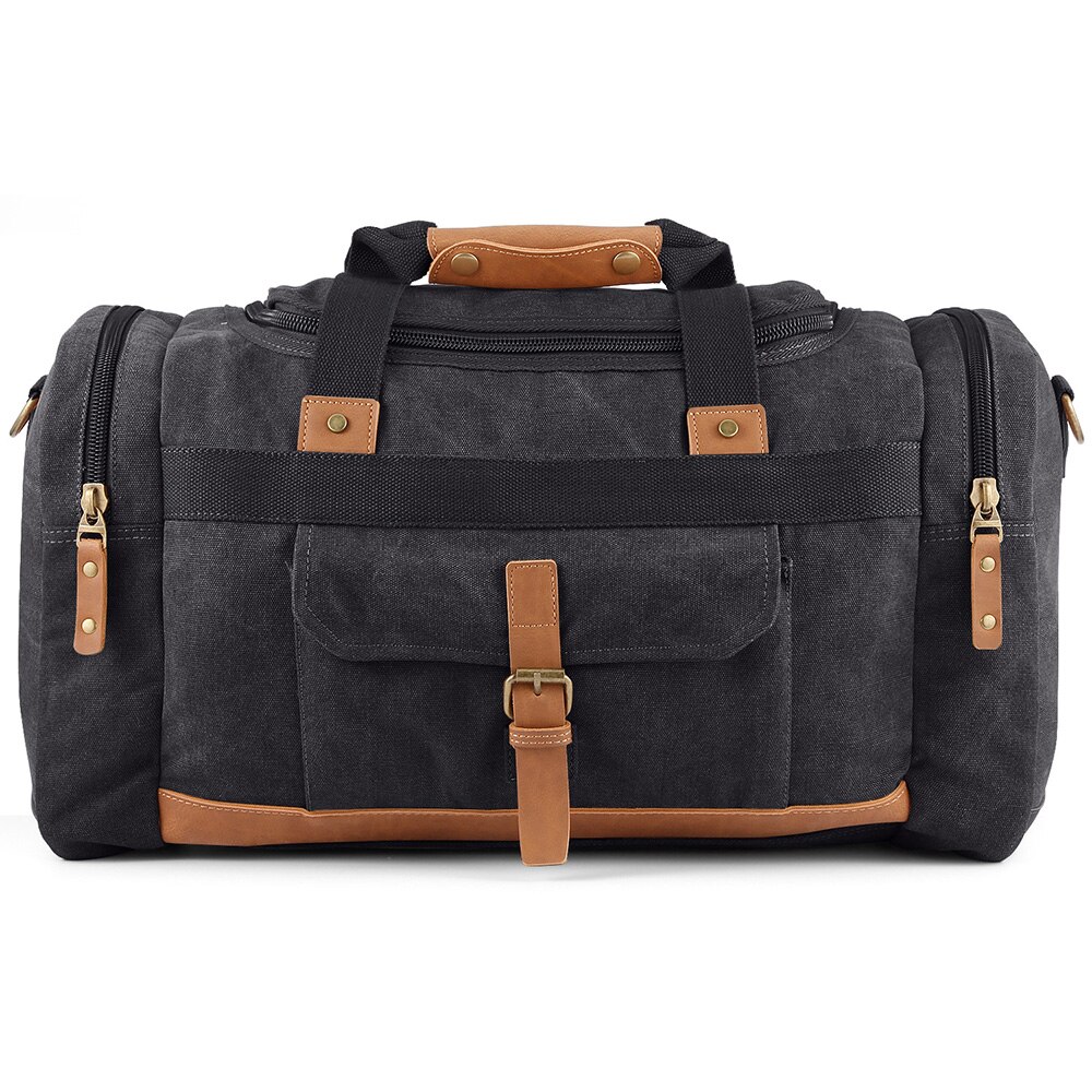 Canvas Handbag Men Travel Bag Khaki Male Shoulder Large Capacity Waterproof Scratchproof Weekend Bag Crossbody Bags: Deep Gray