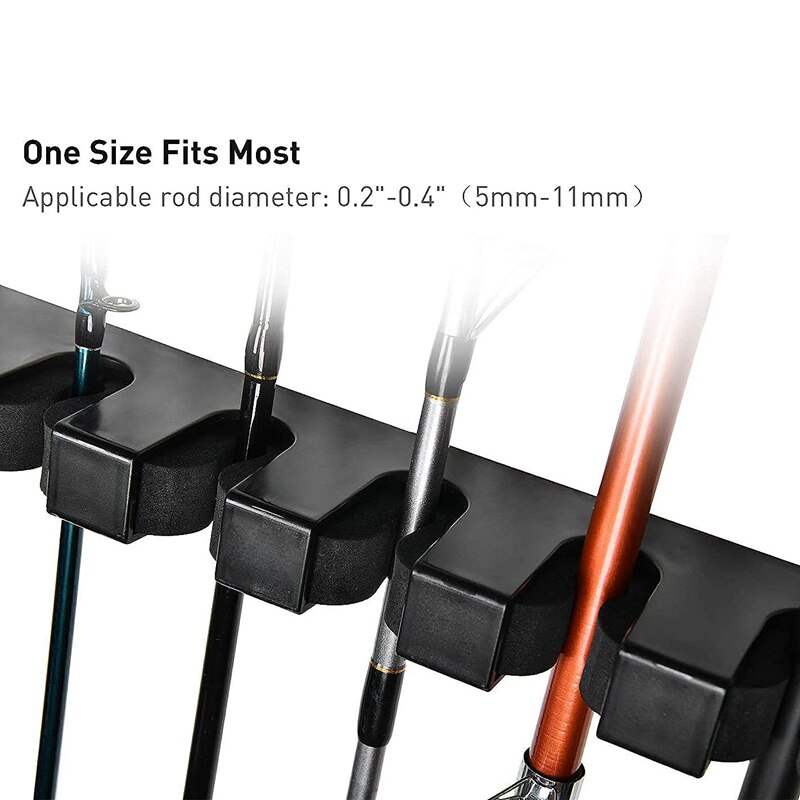 Vishengel verticaal 6- hengelrek horizontale hengelhouder wandmontage modulair voor garage