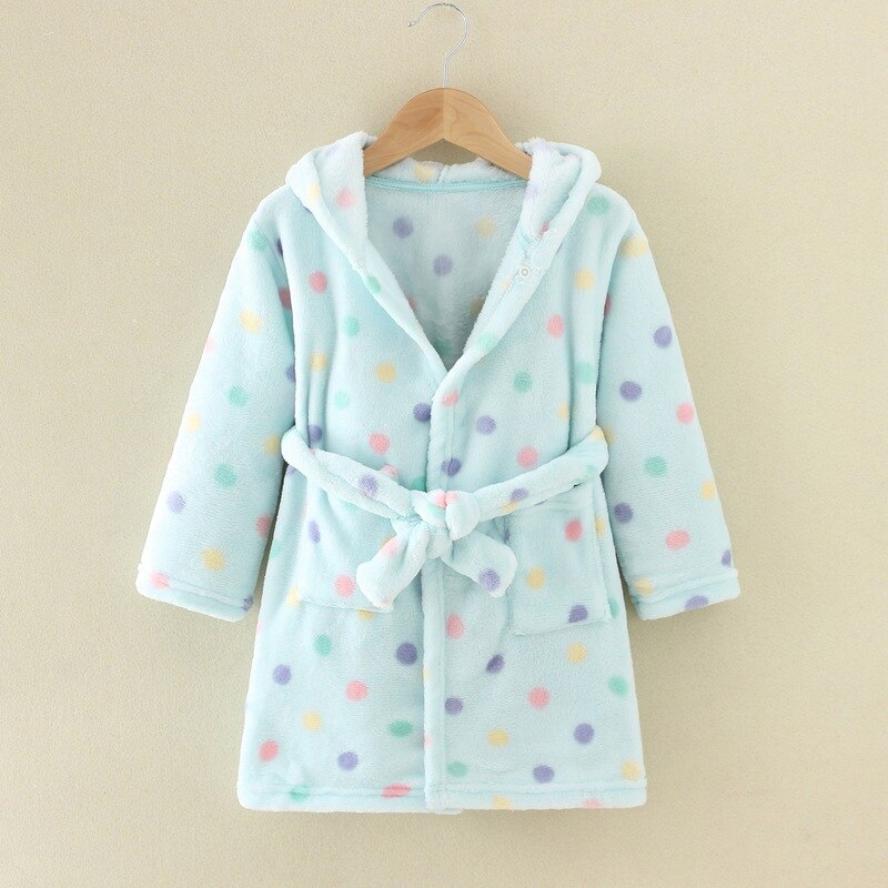 Kinderen Badjassen Flanel Winter Kinderen Nachtkleding Badjas Baby Pijamas Nachtjapon Voor Jongens Meisjes Pyjama 10-2 Jaar Baby kleding: Skyblue