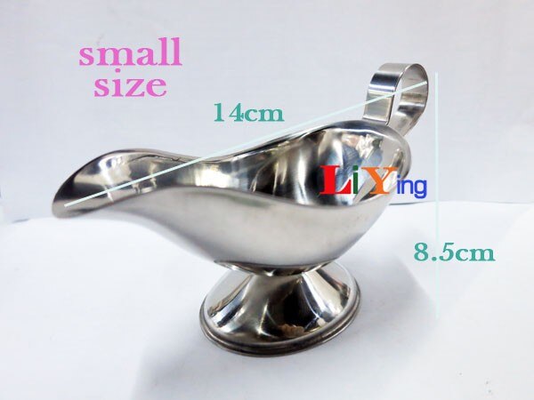 2pc de acero inoxidable salsa para condimentar el barco para filete salsa verter dispensador de 3oz recipiente de condimento contenedor herramienta de cocina de fondue