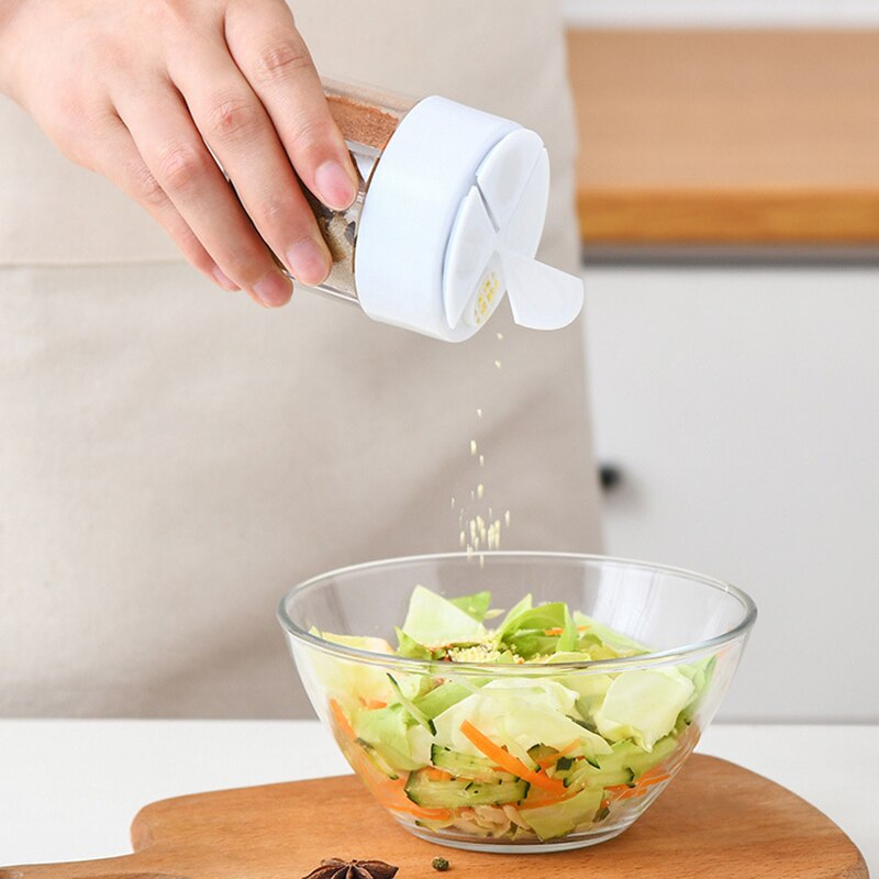 Four-divided Spice Jar Seasoning Box Kitchen Spice Storage Bottle Jars Transparent Salt Pepper Cumin Powder Storage Box