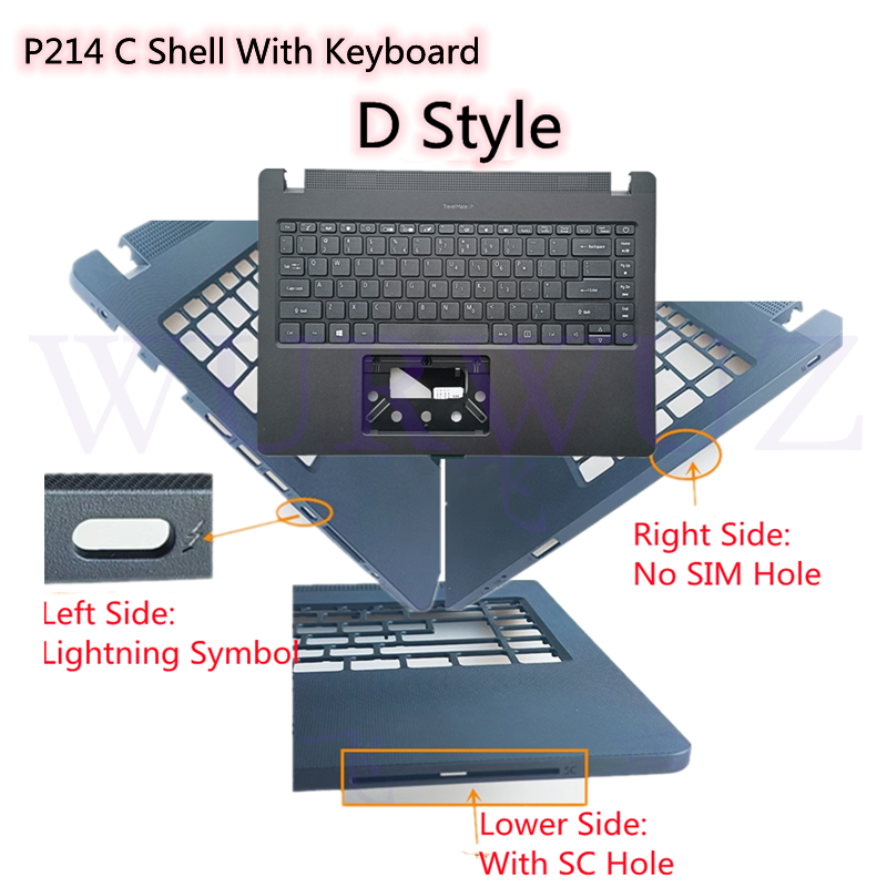 Suitable Laptop Keyboard Shell BOTTO Case ABCD Cover For ACER TravelMate P214 N19Q Black: Brown