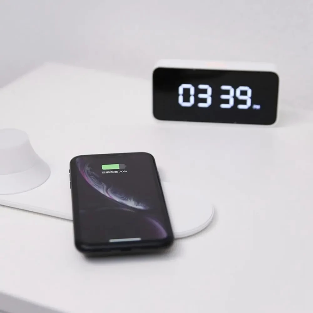 Yeelight led natlys med trådløs oplader magnetisk attraktion hurtig opladning til huawei samsung iphones