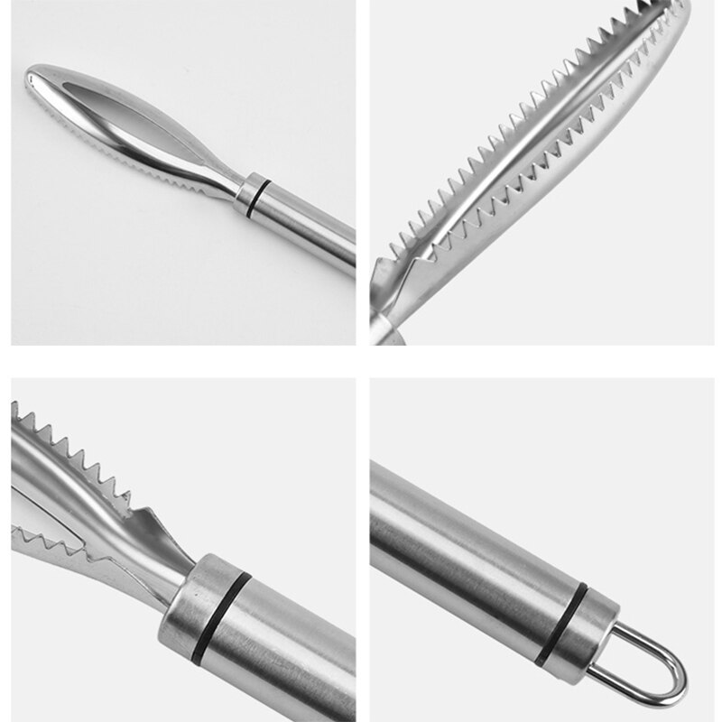 Epasun Vis Scaler Brush Remover Dunschiller Schraper Met Rvs Zaagtand Verwijderen Schubben-Schoonmaken Keuken Tool