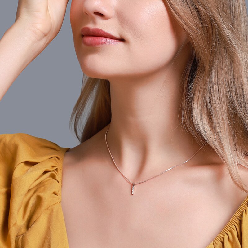 Simple 1 mot pendentif collier pour les femmes bande géométrique collier dames clavicule chaîne breloque colliers à la bijoux