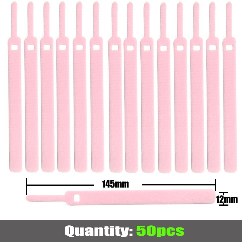 50 stücke 12mm * 145mm Verschluss Band kabelbinder Klebstoff Magie Haken Schleife Stock bulckle Gürtel Bündel Draht linie Band schnur: Farbe 03