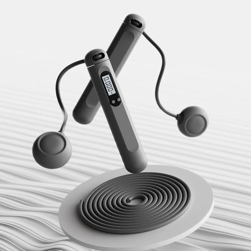 Corda de pular fitness, equipamento de exercício doméstico, corda de pular ponderada, repetições de contagem para crianças e adultos, sem necessidade: Marrom