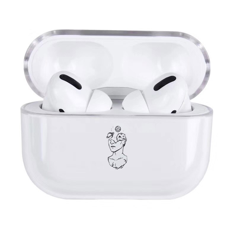 Funda rígida transparente bonita para Apple Airpods funda para auriculares con dibujos animados divertidos para Airpod Pro/2/1: For Pro -3