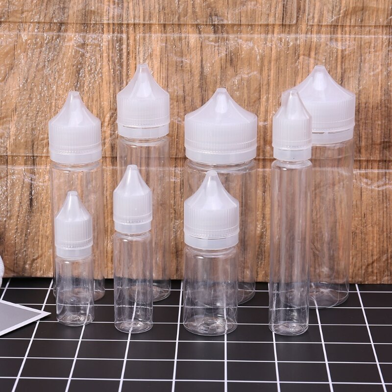 10ml-120ml pet plastic lege druppelaar vloeistof oog helder water fles lange punt dop