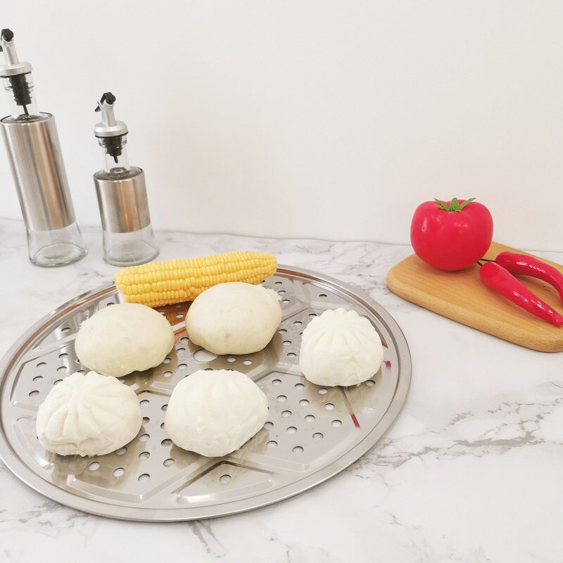 18-50cm Stainless Steel Round Steamer Tray For Cooking Dumpling Bread Steamed Rice Cooker Rack Cookware Kitchen Accessories