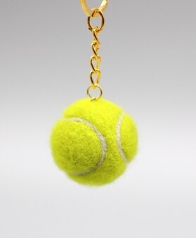 Basketball Football Tennis Pendant wool needlepoint kit wool felt needle felting decoration craft needlecraft DIY handmade: tennis