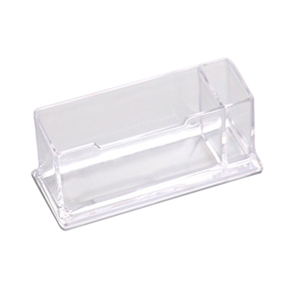 Business Card Holder Display Stand Desk Desktop Countertop Business Card Holder Desk Shelf Box With Pen Holder: Default Title